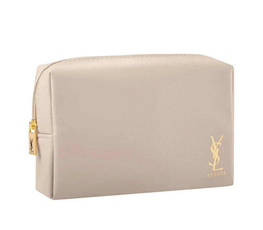 YSL Beauté Beige Cosmetic Makeup Pouch – Brand New